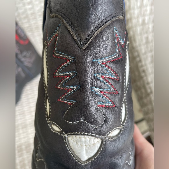 Vittorio Ricci Embroidered, steel toed leather Cowboy Cowgirl boots 5 1/2 - Picture 8 of 10